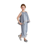 Blue Calyra Ruffle Pant Set