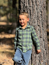 ATWOOD woven shirt green/ plaid teal