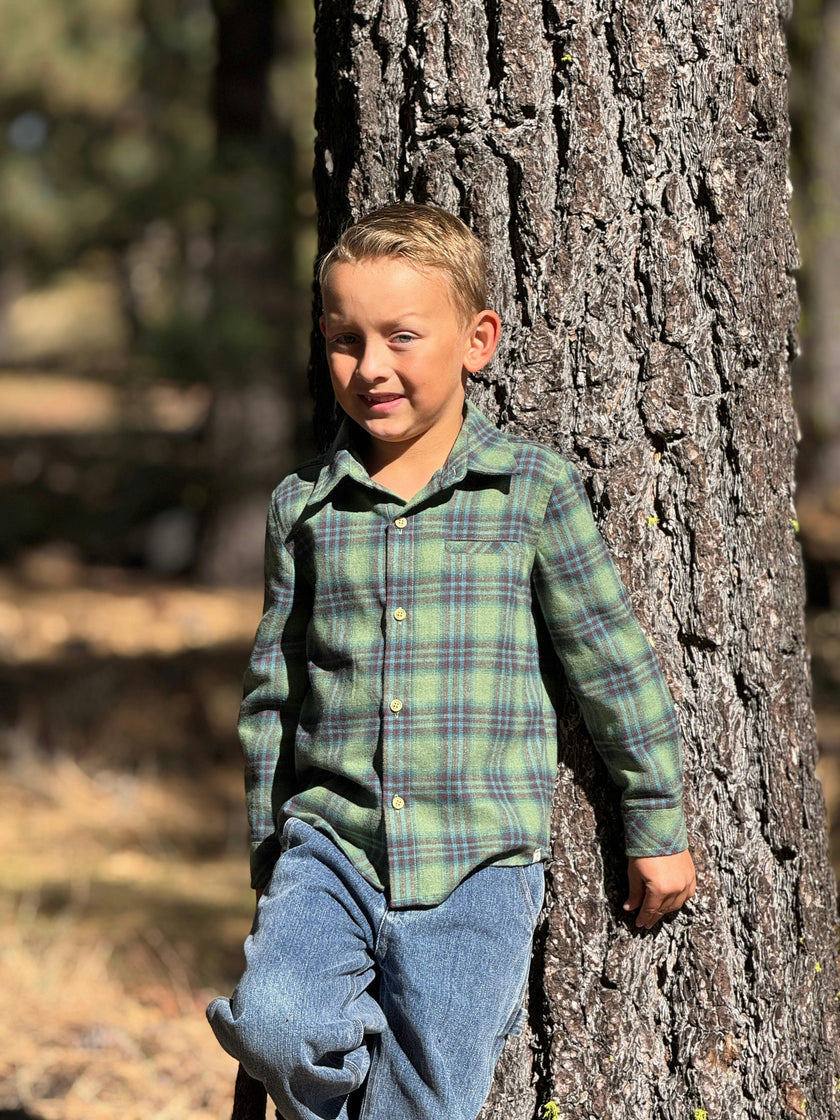 ATWOOD woven shirt green/ plaid teal