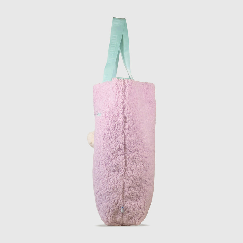 Snuggle Tote XL – The Oversized Sherpa Tote Bag for Sleepovers, Violet Dreams