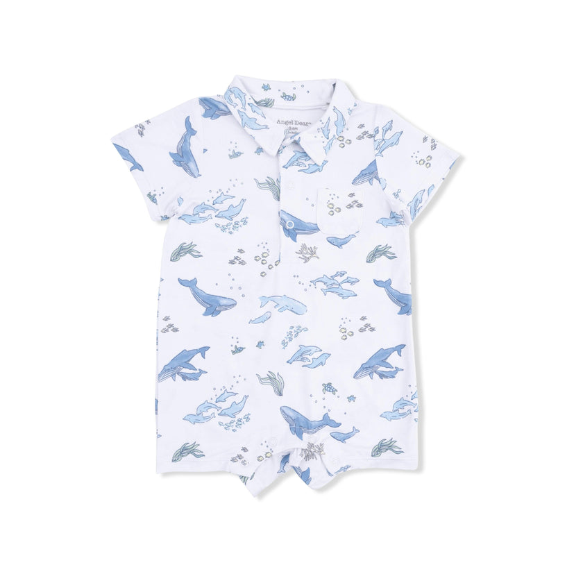 Watercolor Blue Whales - Polo Shortie