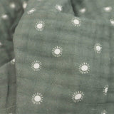 Organic Cotton Muslin Quilted Throw - Sage Suns