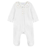 TARTINE ET CHOCOLAT Embroidered Footed Pajamas - Nacre