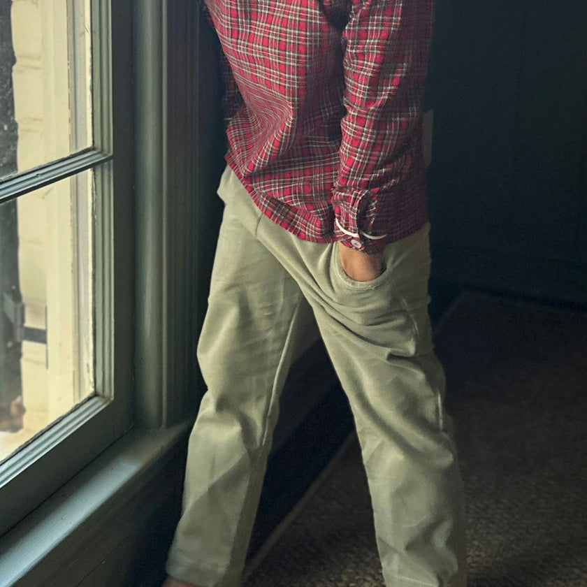 Boys Peter Pan Shirt in Holiday Plaid