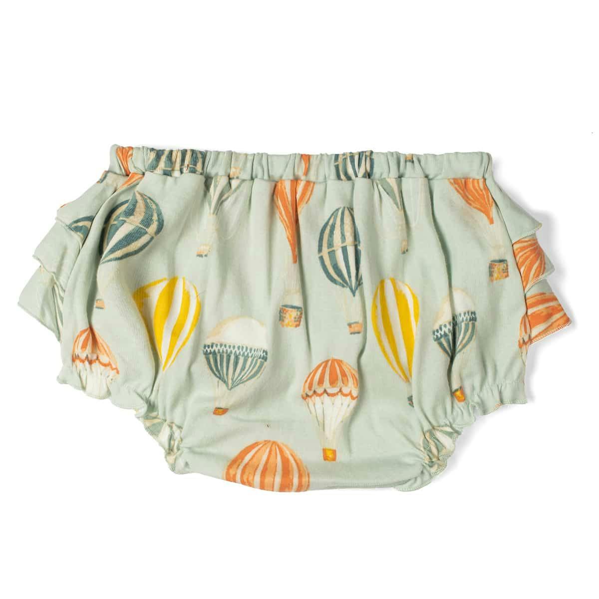 Vintage Balloons Organic Cotton Ruffle Bloomer