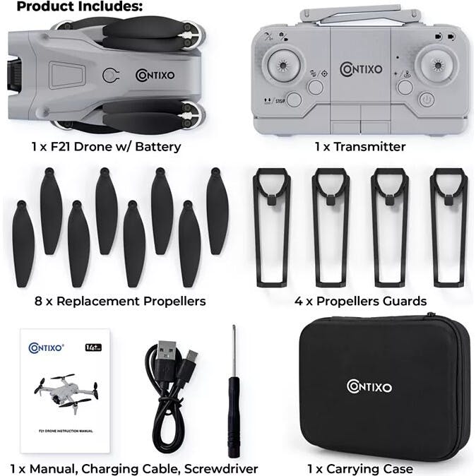 Contixo F21 Drone Foldable HD Camera Brushless Motor