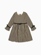 Burgundy Check Marta Girl Dress