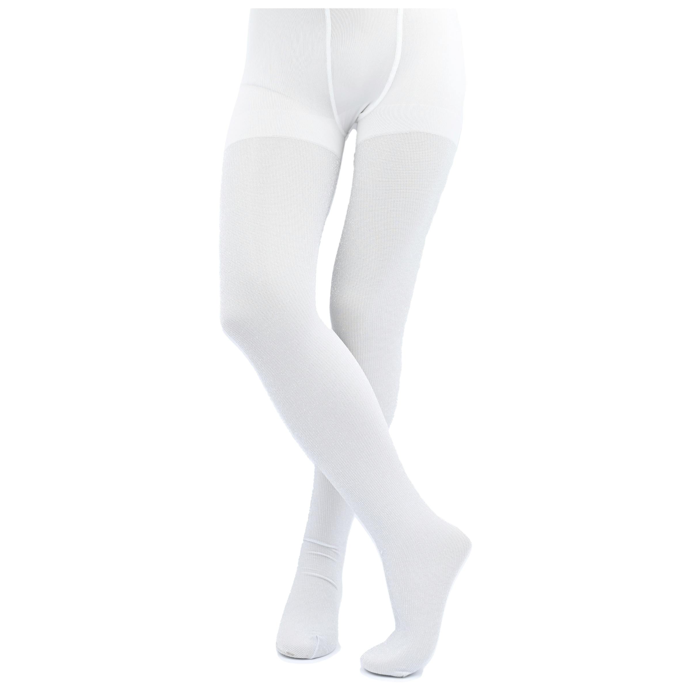 White Sparkled Cotton Tights