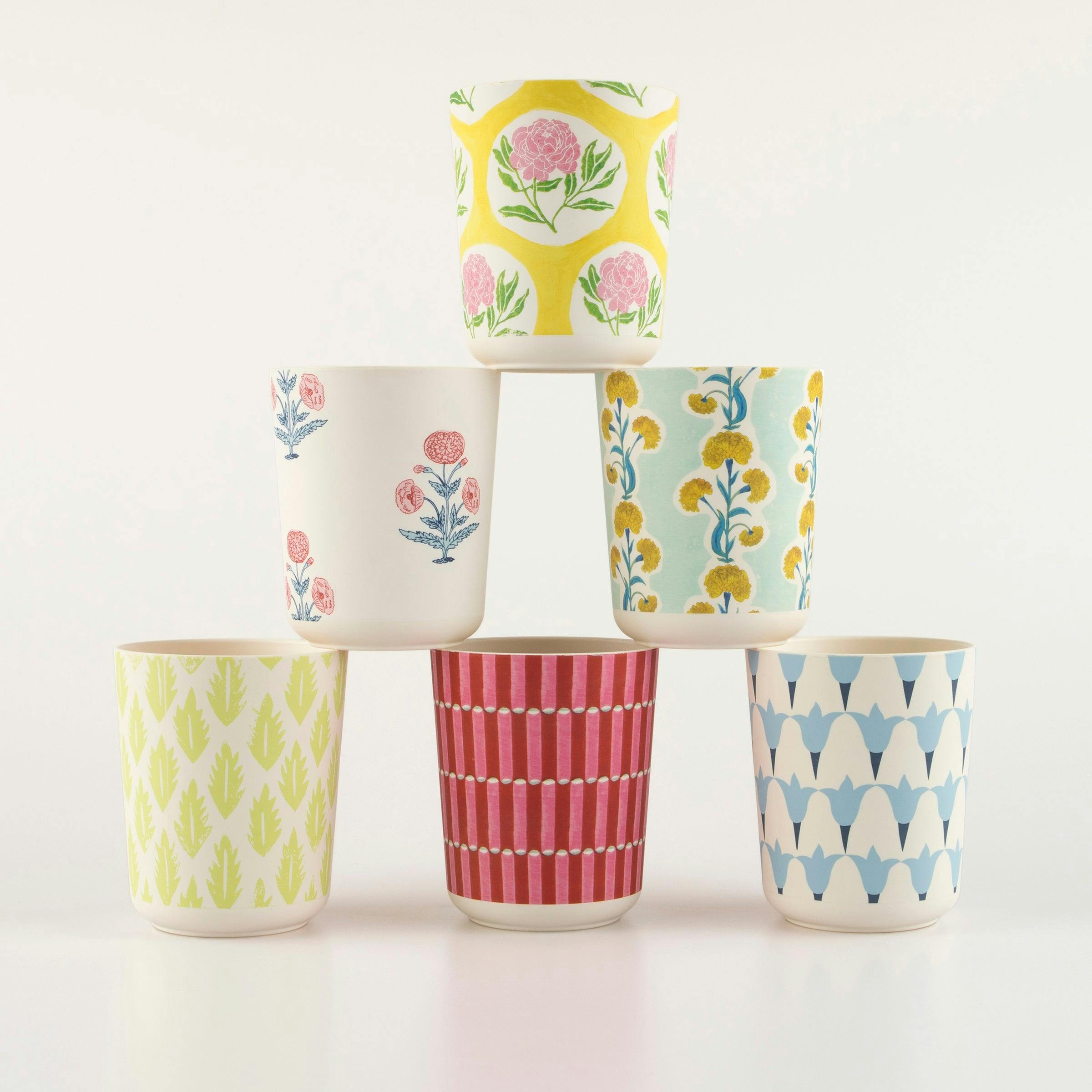 Meri Meri x Molly Mahon Patterned Reusable Cups