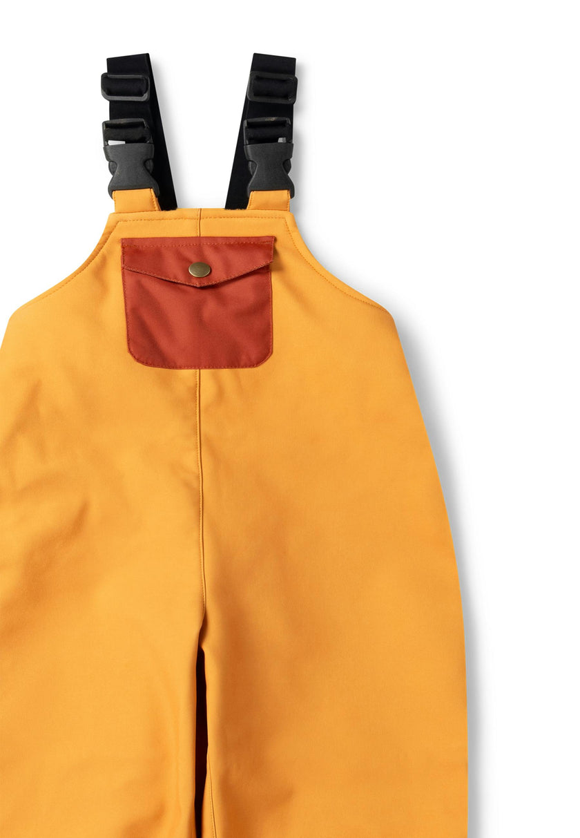 Gold Recycled Lined Waterproof Dungarees, Gold