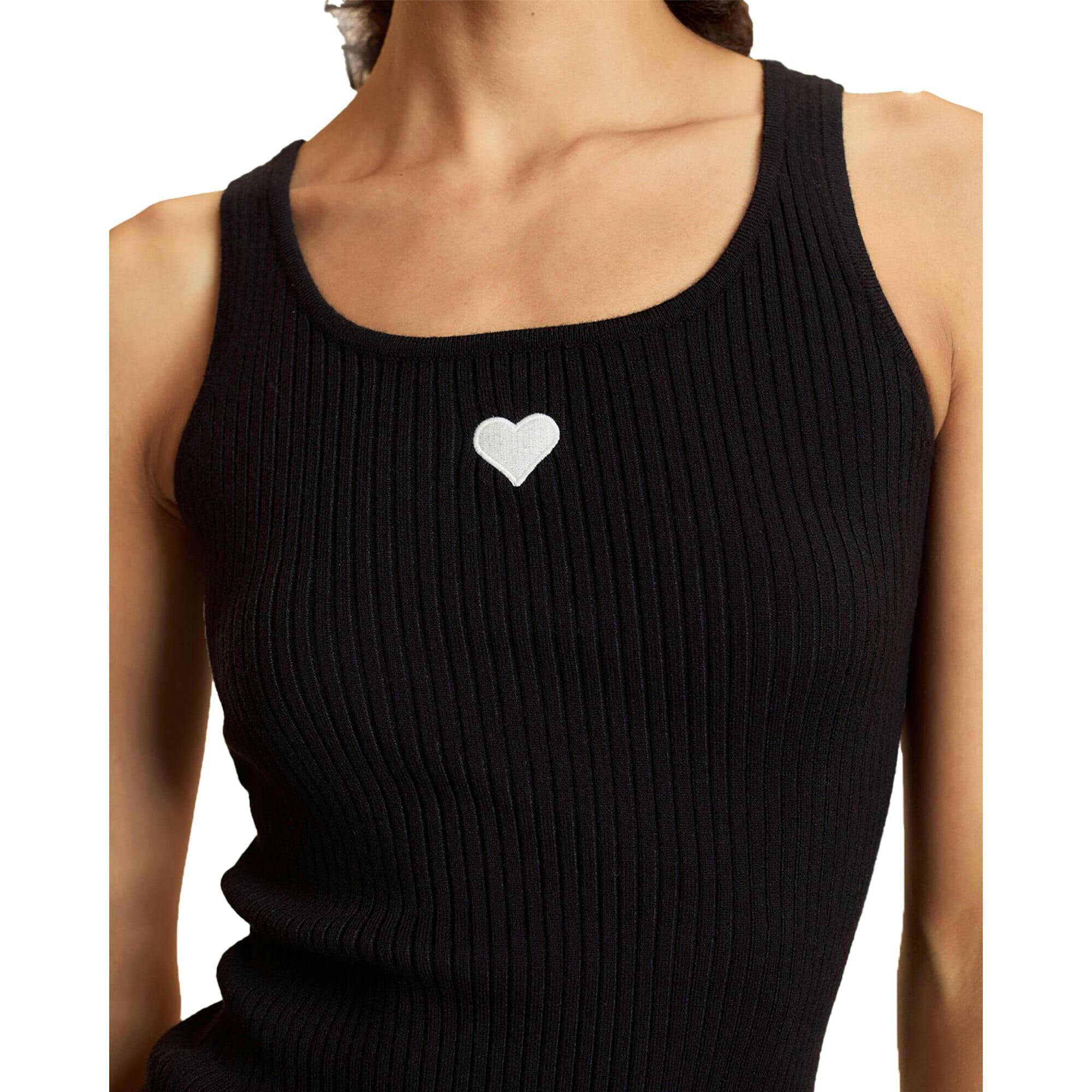 Heart Embroidered Knit Top