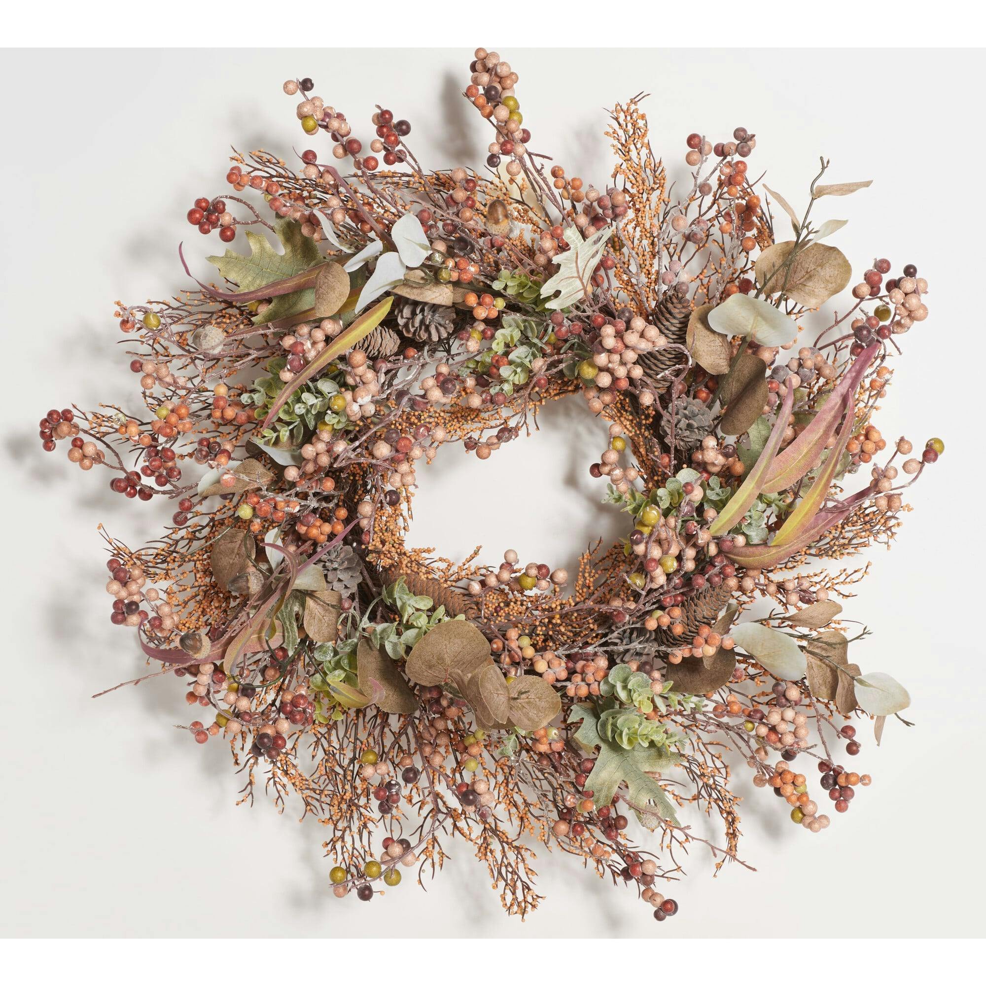 Faux 26 Inch Berry & Acorn Wreath