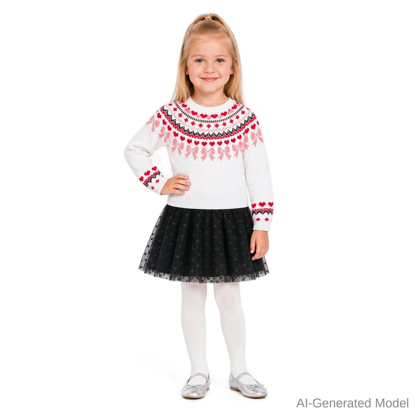 Girls Fair Isle Sweater Dress | Hearts & Bows