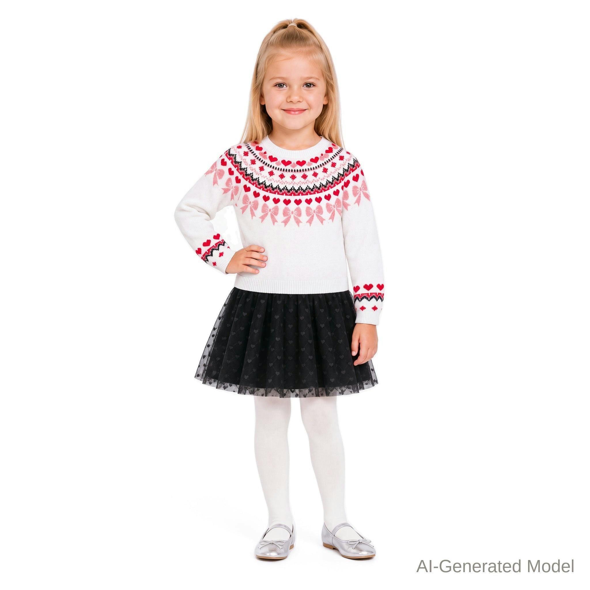 Girls Fair Isle Sweater Dress | Hearts & Bows