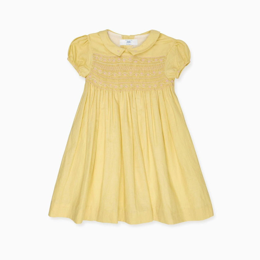Nicky Hilton x La Coqueta Lemon Dolly Girl Hand-Smocked Dress