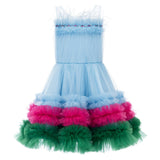 Blue Granada Ruffle Tulle Dress