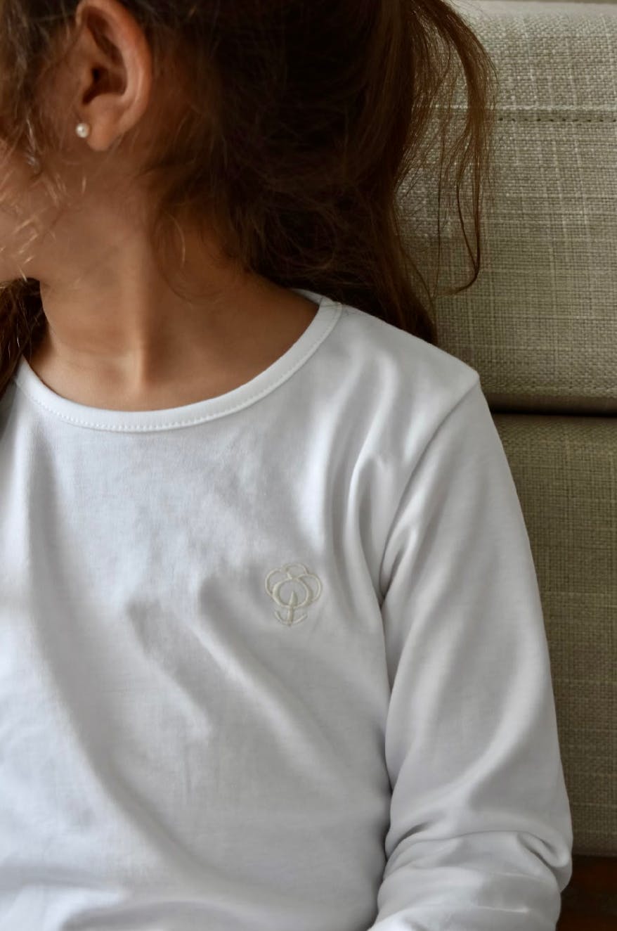 White Pajama Set in Pima Cotton