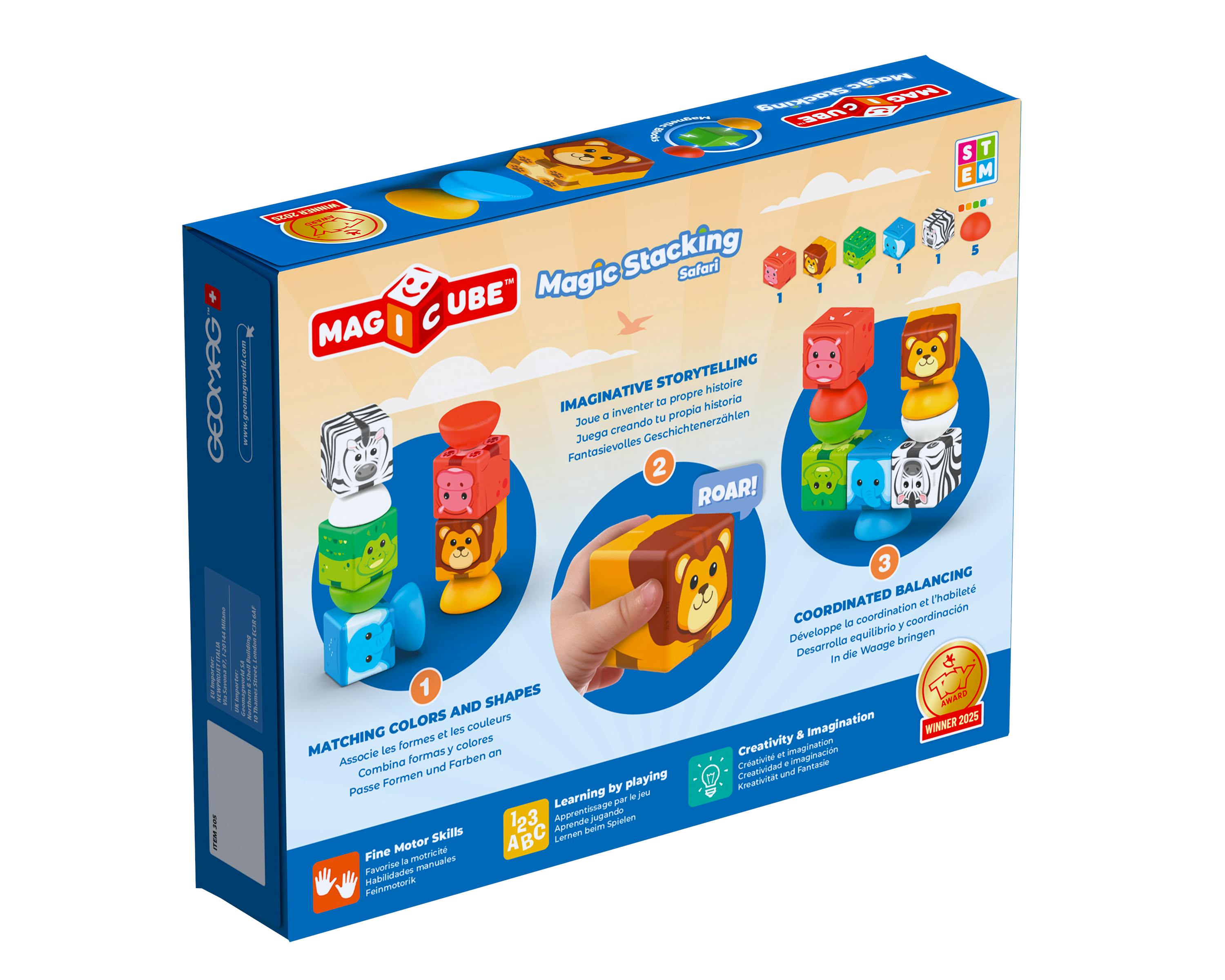Geomag™ Magicube Safari Stacking – 10 Piece Magnetic Blocks