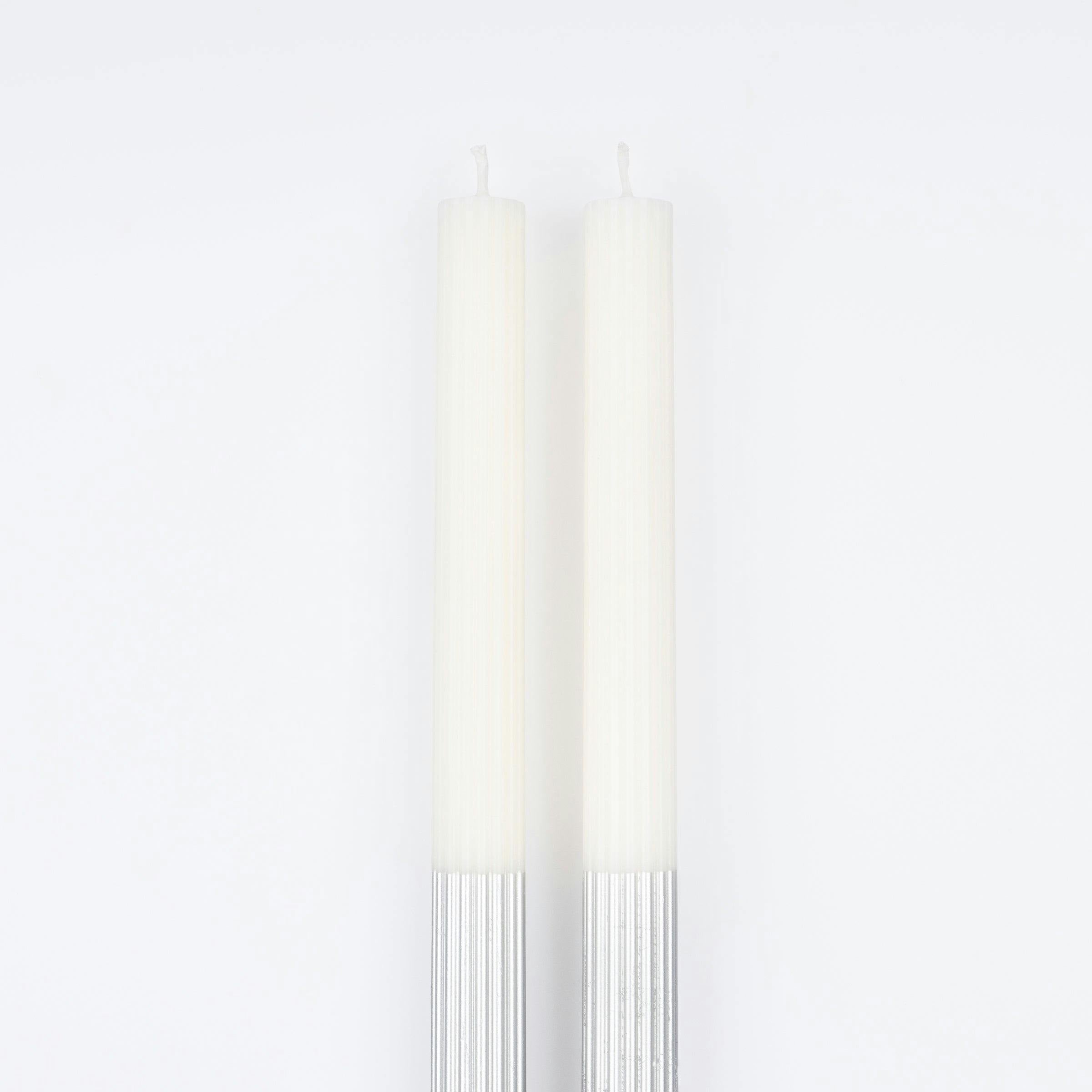Silver Dipped Table Candles