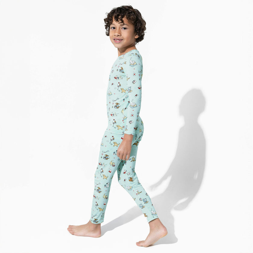 Valentines Pups Bamboo Kids Pajamas