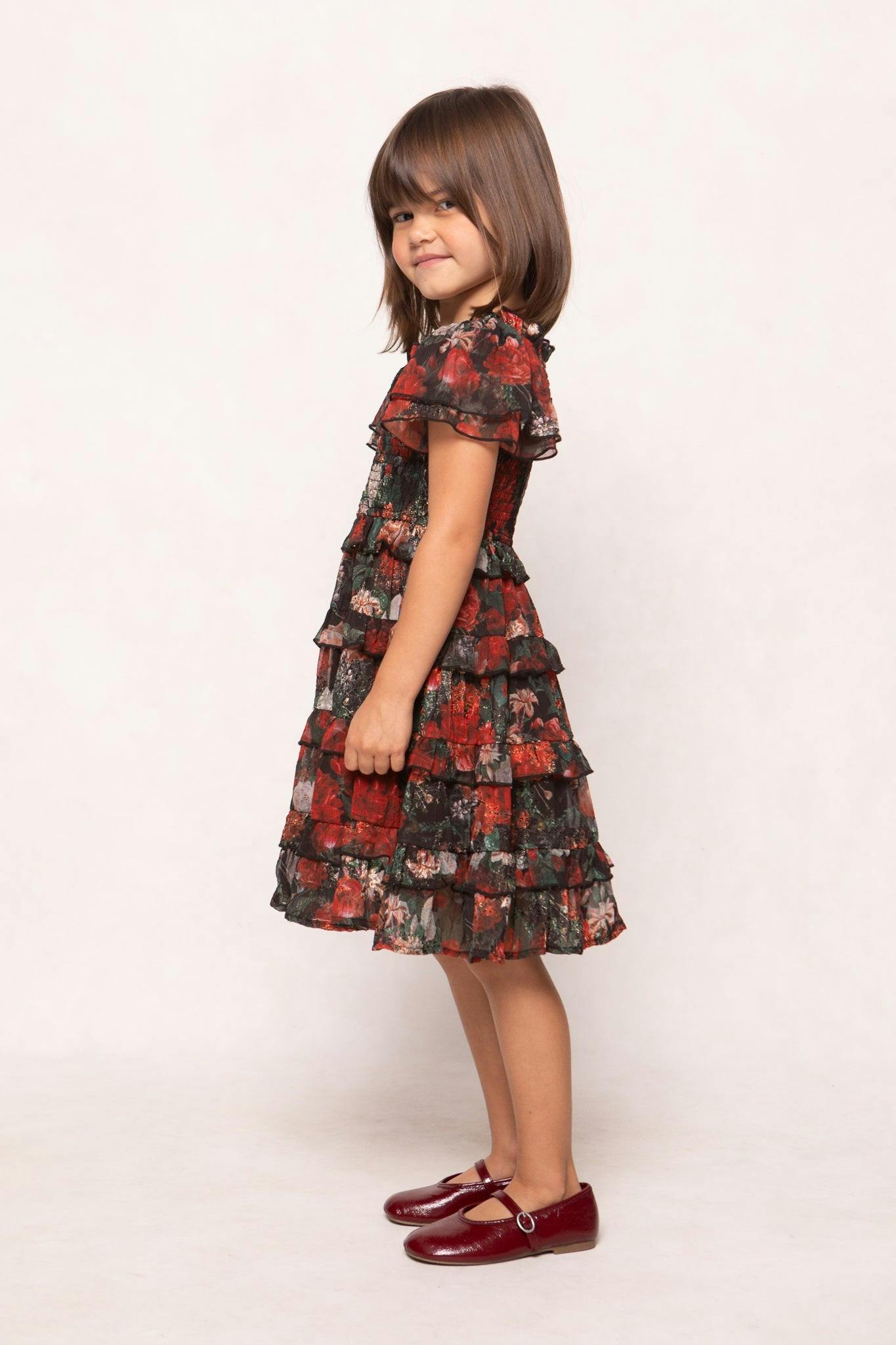 Mini Winnie Dress in Midnight Roses