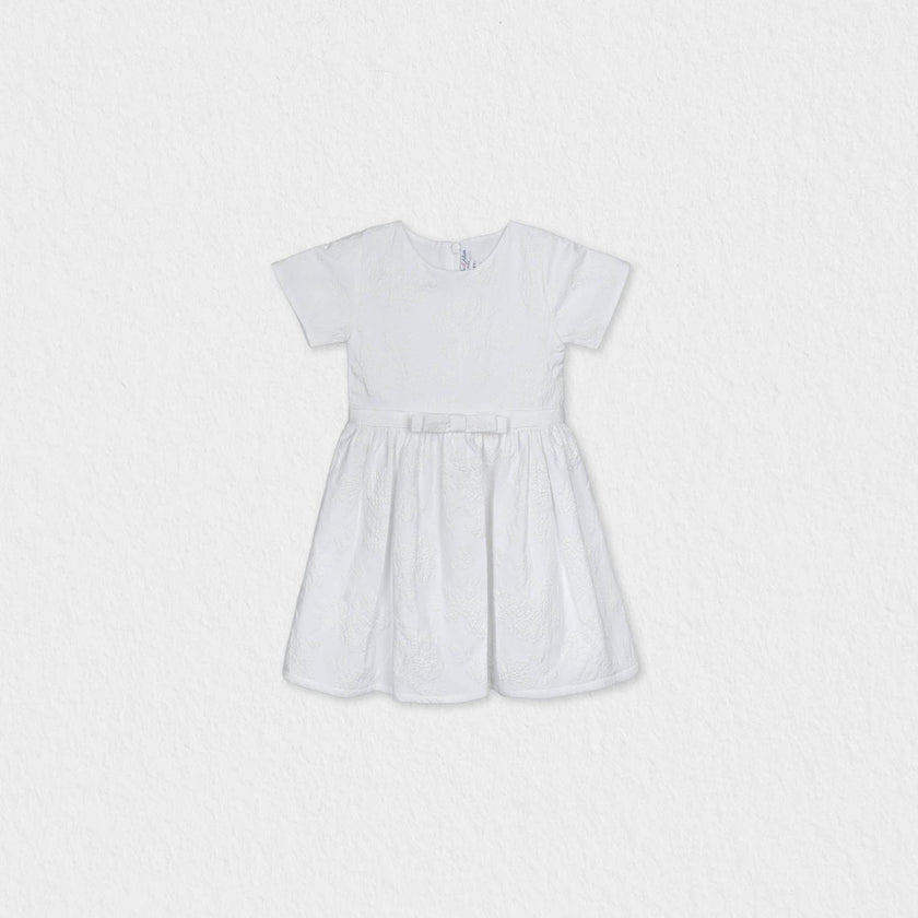 Eryna Baby Dress Short Sleeve, White Grape Embroidery