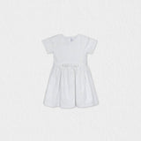 Eryna Baby Dress Short Sleeve, White Grape Embroidery