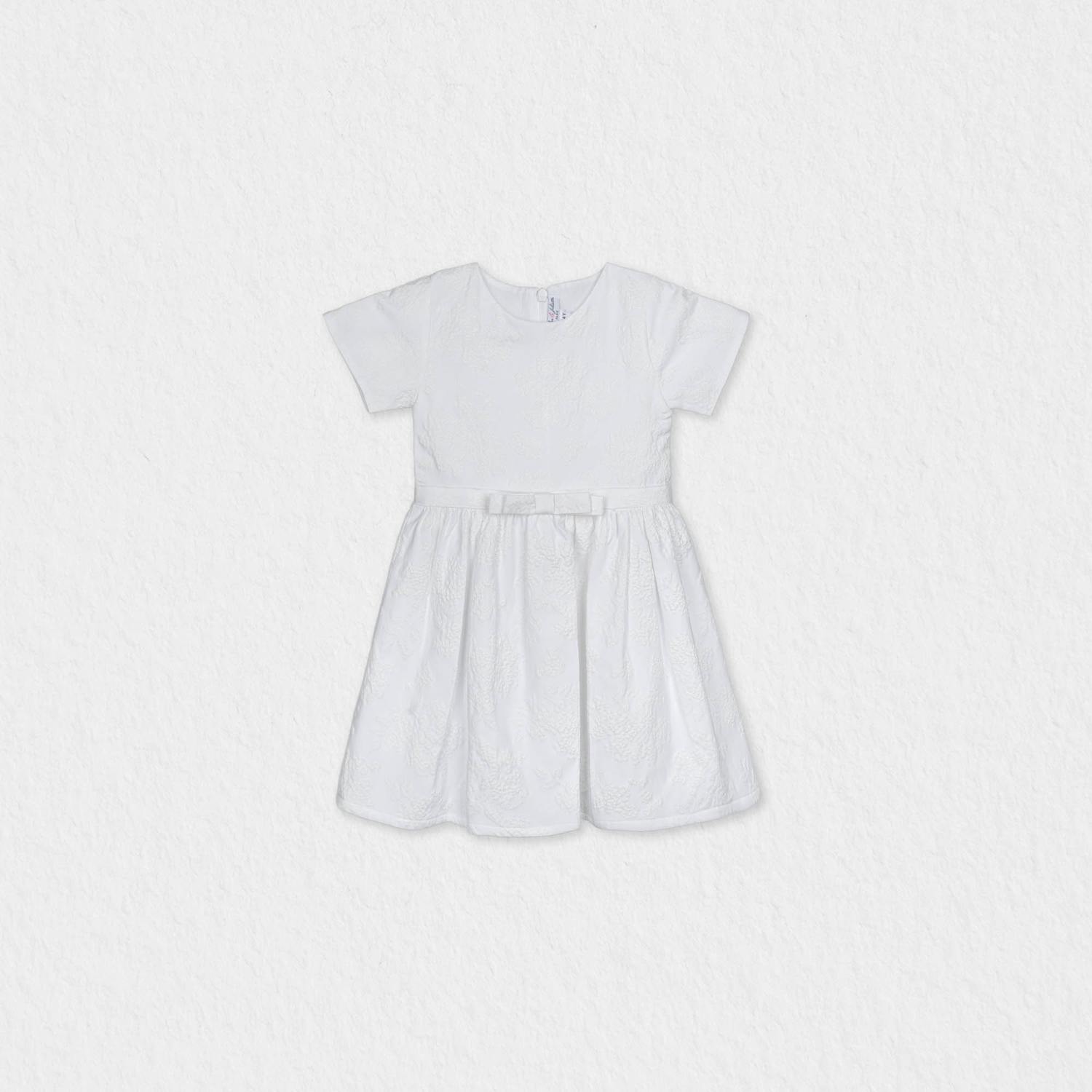 Eryna Baby Dress Short Sleeve, White Grape Embroidery