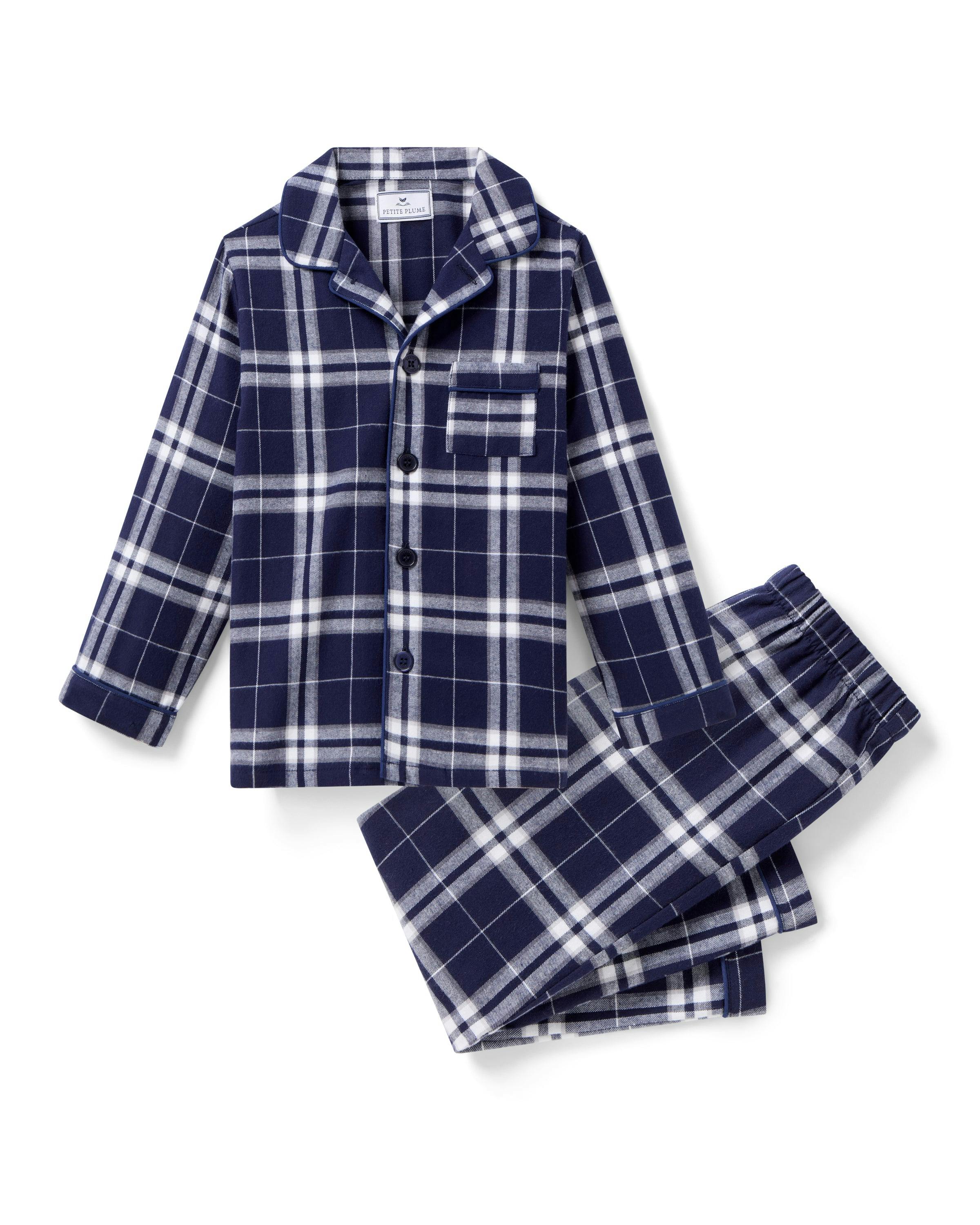 Kid's Brushed Twill Pajama Set in Oxford Tartan