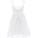 White Shoulder Tie Bow Dress