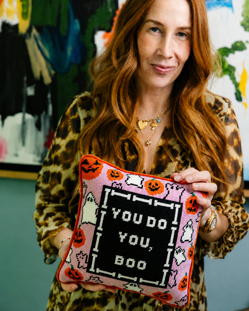 Boo Needlepoint Pillow
