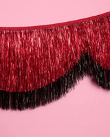 Red + Black Scallop Fringe - scalloped banner