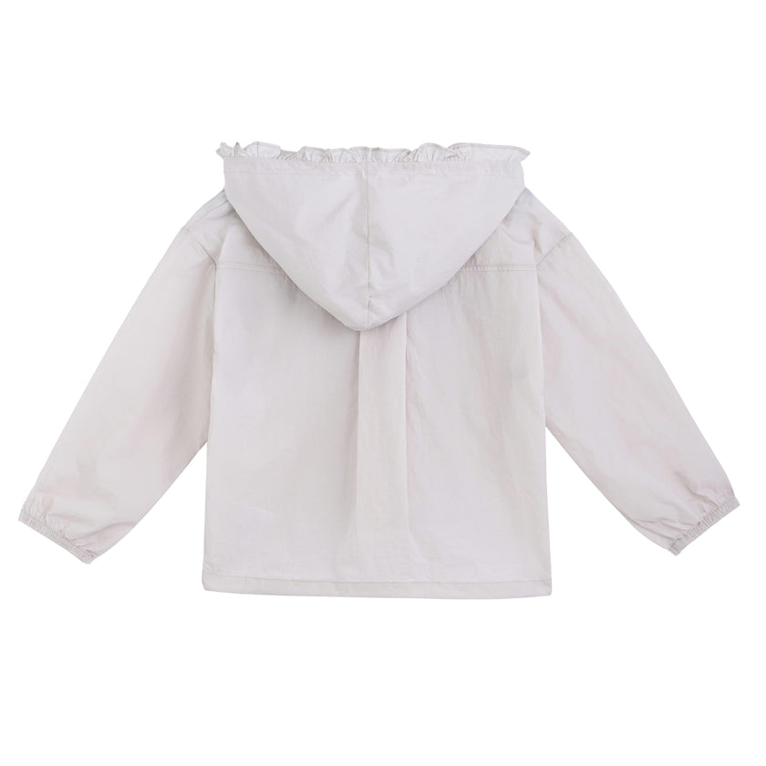 White Light Jacket with Ruffle Hood