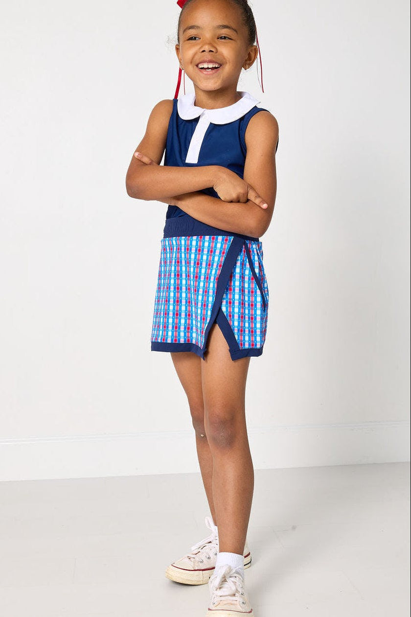red white and gingham retro power skort