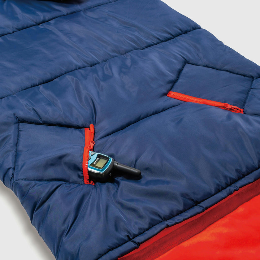 Sleep-N-Pack™ – Big Kid Size | NASA Official Logo & Patches | 2-in-1 Backpack & Sleeping Bag with Cozy Fleece Liner - NAVY