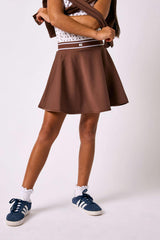 brown topspin skort
