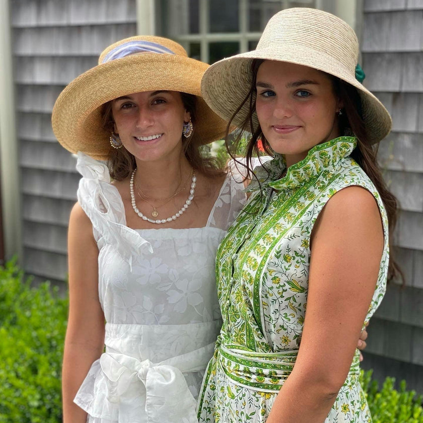 Clematis Bucket Hat (PreOrder Shipping June 15th) - Antique Eyelet Scallop Lace Short Ribbon