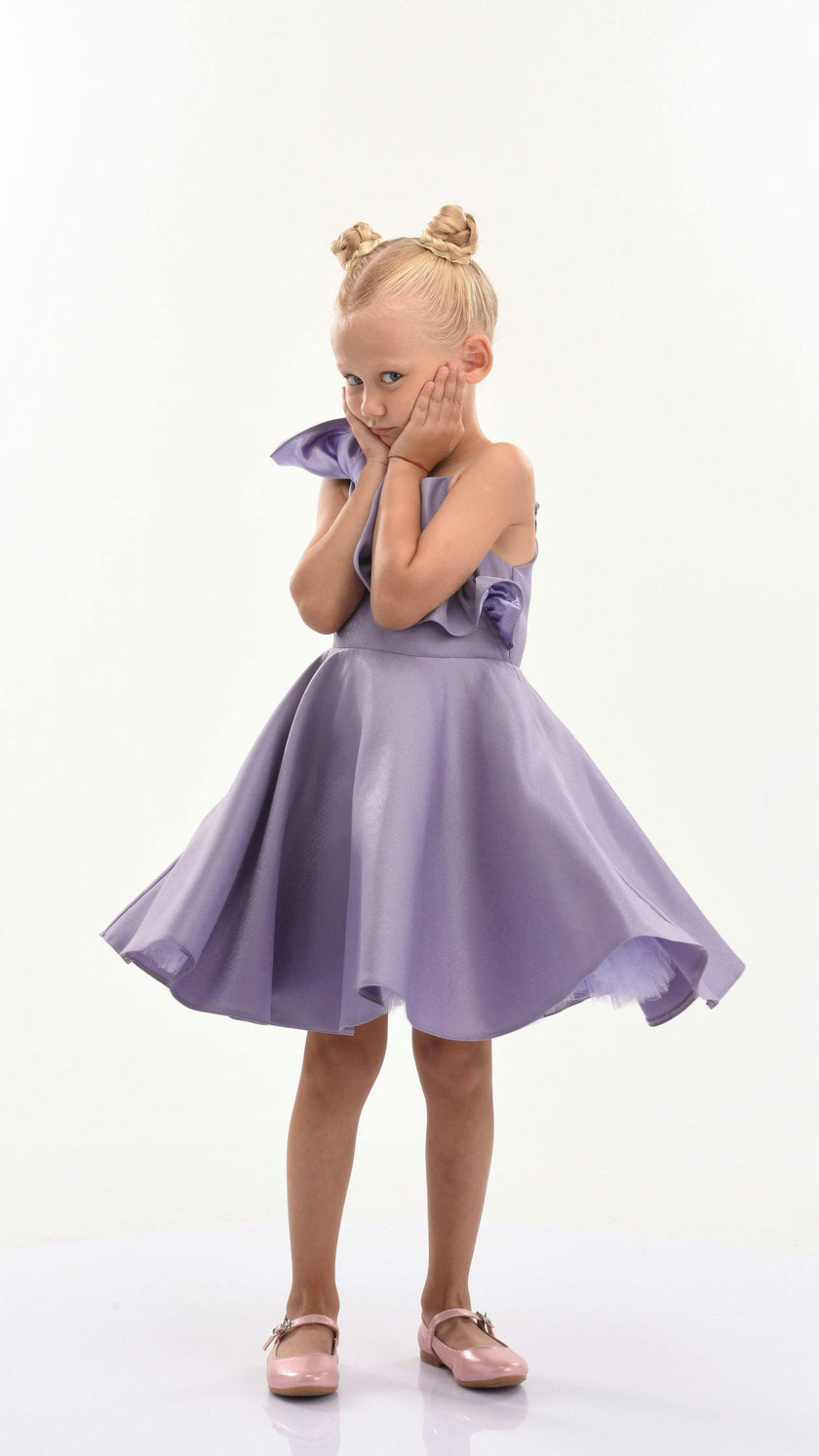 Purple Riviera Off Shoulder Ruffle Dress