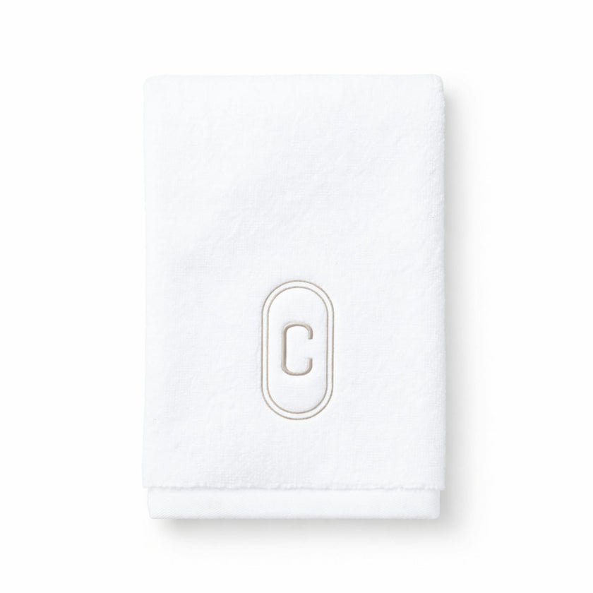DH Oval Monogram Embroidered Fingertip Towel