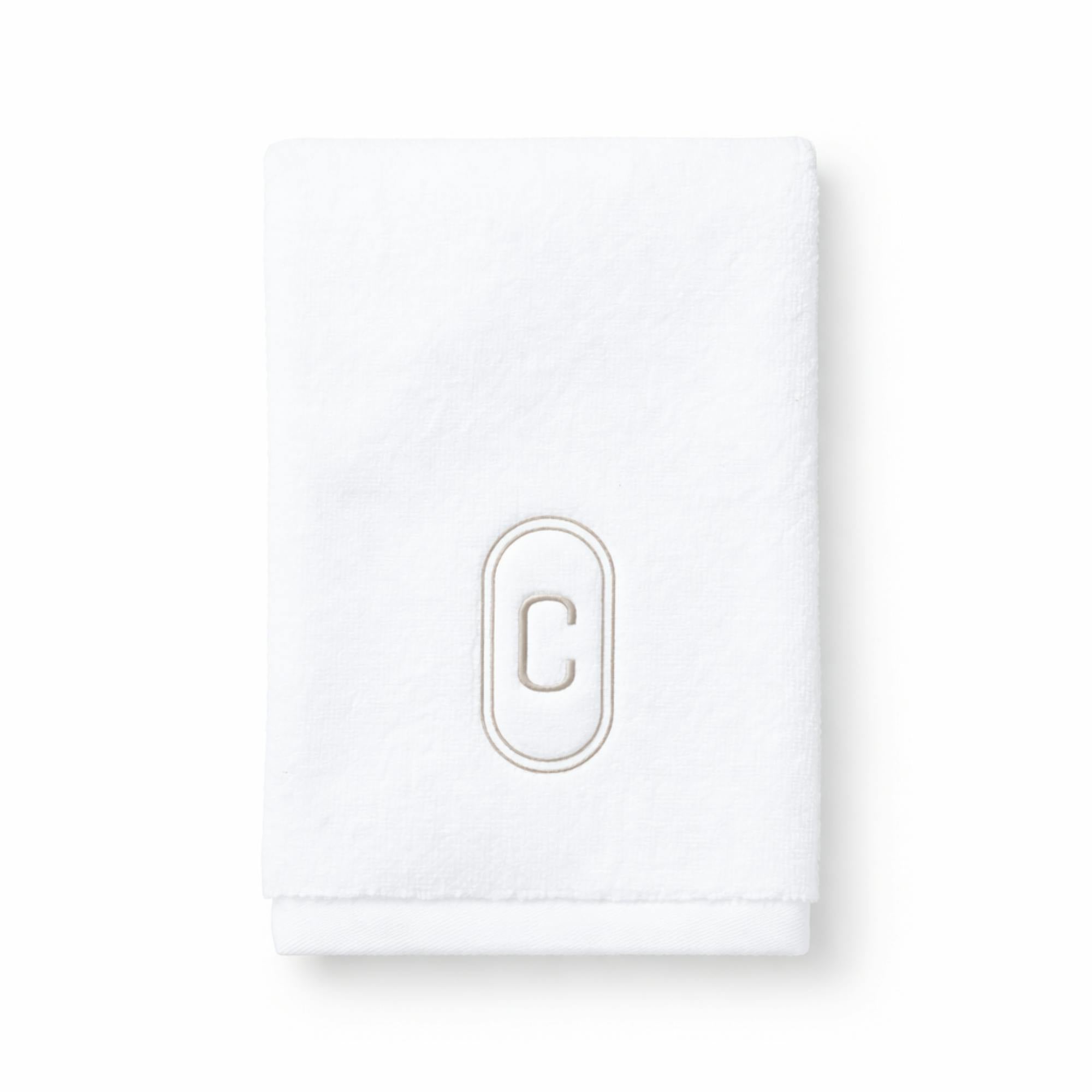 DH Oval Monogram Embroidered Fingertip Towel