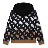 Black AOP Logo Hooded Sweatshirt