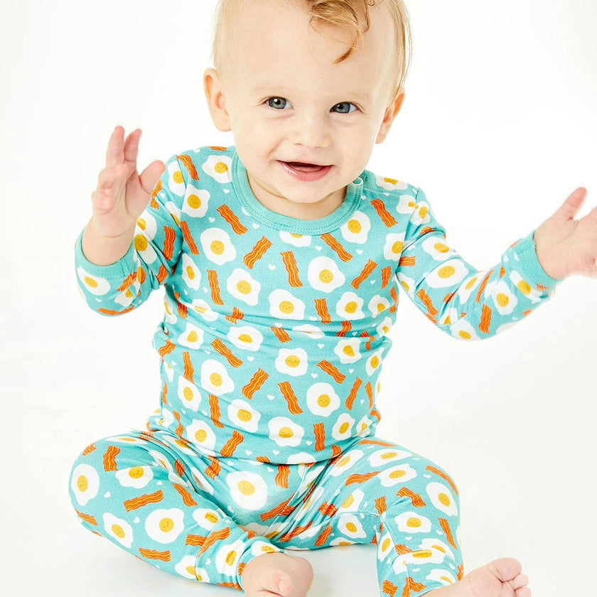 Long Sleeve Pajama Set - Bacon & Eggs Haze