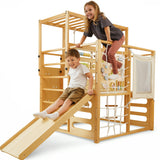 Alpine | Adjustable Indoor Jungle Gym with Slide, Climbing Wall & Monkey Bars