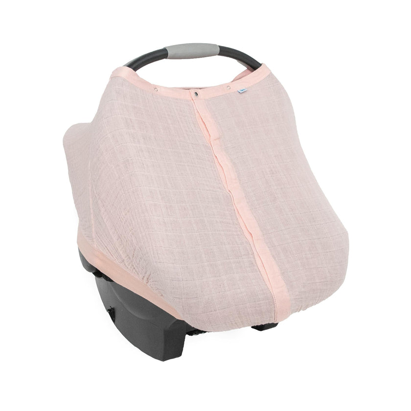 Cotton Muslin Car Seat Canopy - Light Pink