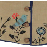 Handmade Christmas Tree Skirt in Jute - Embroidered Forest Scene - 60"