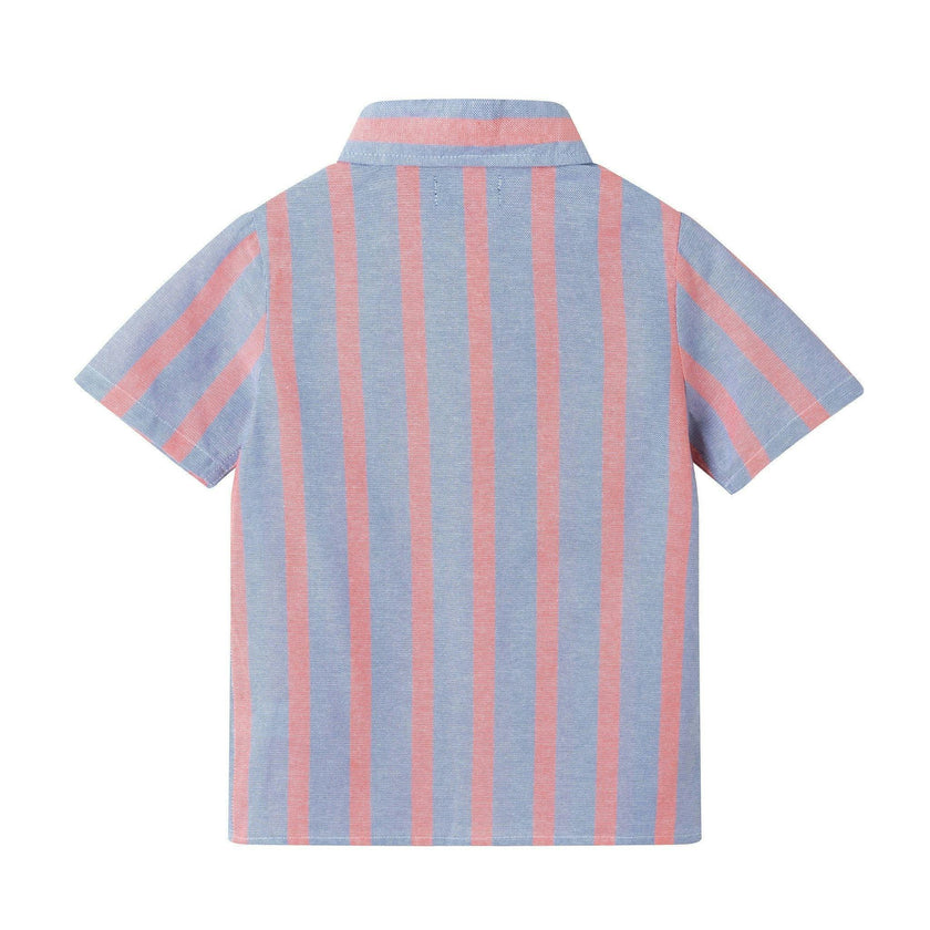 Boys Orange Striped Airy Oxford Set | Orange Stripe