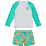UPF50+ Contrast Long Sleeve Rashguard & Short Set