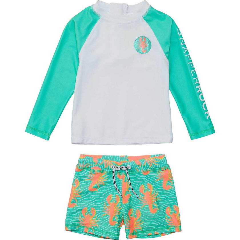 UPF50+ Contrast Long Sleeve Rashguard & Short Set