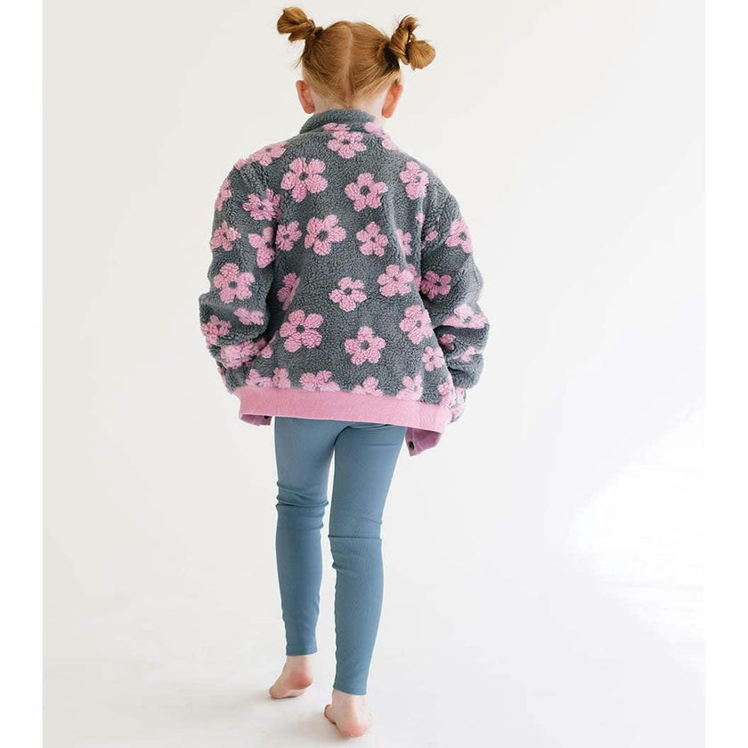 Flower Power Fleece Jacket, Multi Purple
