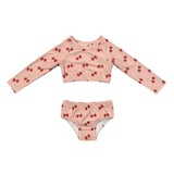 Girls Crop Two-Piece Swimsuit in Cherries